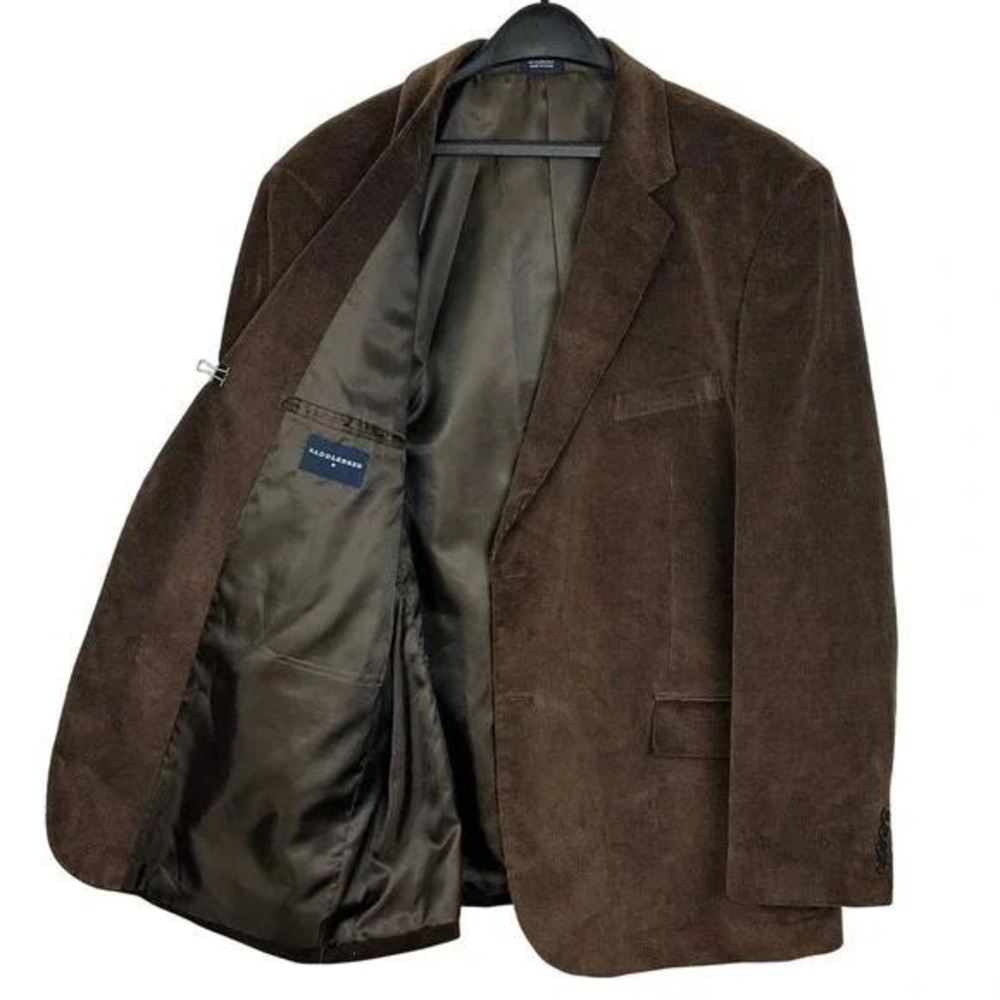 Mens‎ Corduroy Blazer Sport Coat Dark Brown Cotton Jacket Size 50R